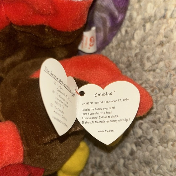 Thanksgiving turkey names gobbles collectable beanie baby - Picture 3 of 3
